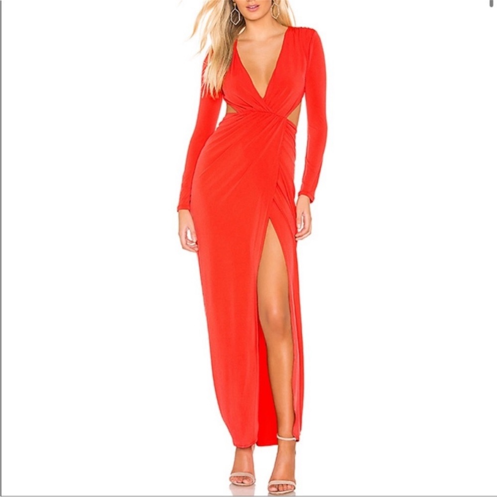 WOMEN’s MICHAEL COSTELLO X REVOLVE DARCY MAXI DRESS CORAL NWT SEXY EVENT EVENING